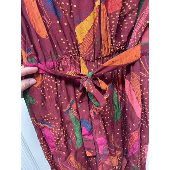 NWT Farm Rio Wrap Jumpsuit Red printed size XS Boho Tropical preppy - Picture 8 of 13